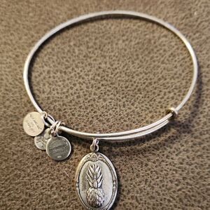 Alex and Ani Silver Pineapple Charm Bracelet